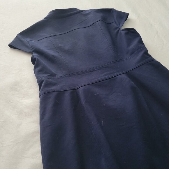 Belted New York & Company Navy Button Down - Picture 10 of 10